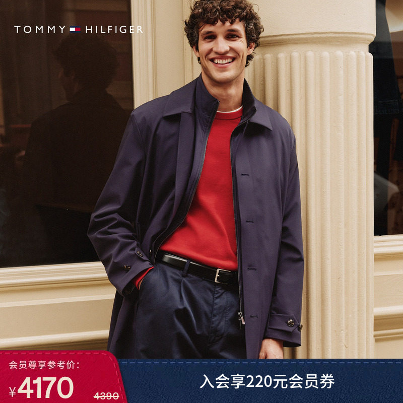 Tommy26秋冬新款男装三合一休闲潮流中长款翻领宽松风衣款外套