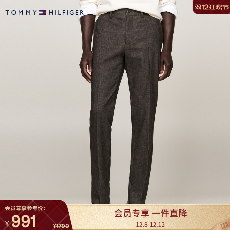 Tommy男装花纱直筒磨毛休闲裤