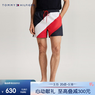 春夏男装 休闲拼色抽绳腰沙滩运动短裤 24新款 Tommy 礼品UM0UM03261