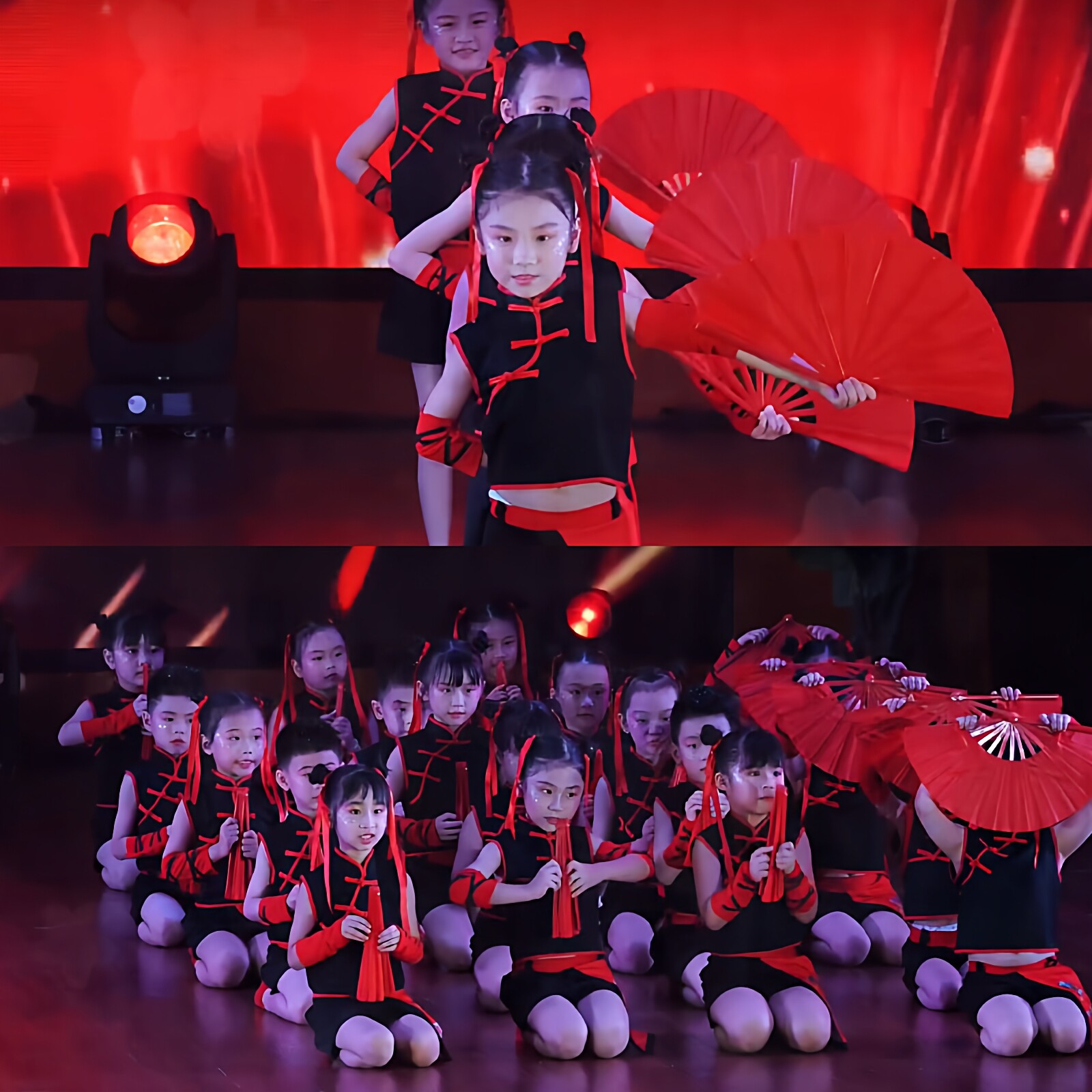 中国少年郎演出服扇子舞六一儿童节幼儿园雪龙吟国潮中国风表演服