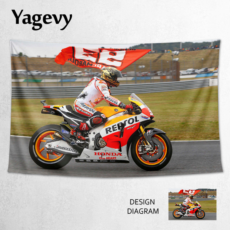 motogp马克马奎斯小马哥本田摩托车队装饰海报背景布挂布墙布挂毯