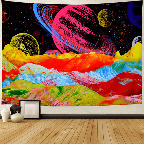 梦幻星空背景布银河卧室