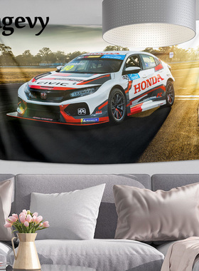 Honda本田CRZ NES跑车WTCC思域背景布挂布墙布挂毯周边墙装饰海报