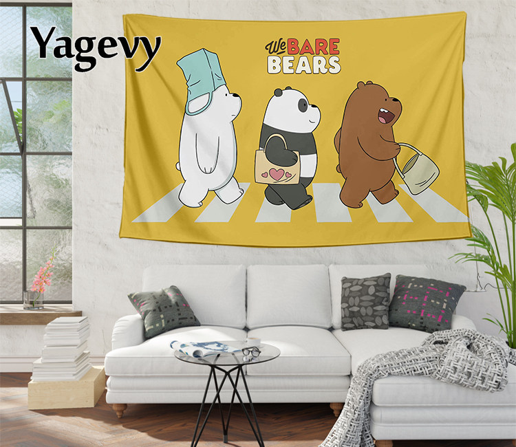 熊熊三贱客咱们裸熊胖达白熊周边定制装饰海报背景布挂布墙布挂毯