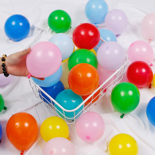 5寸气球生日派对装饰马卡龙加厚亚光白色球中球小号彩色圆形气球