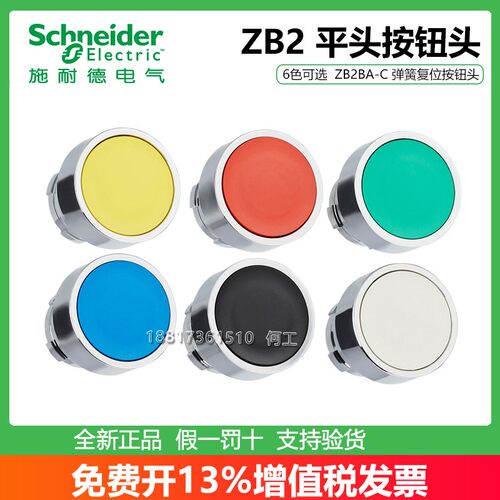 施耐德平头按钮头XB2BA3C