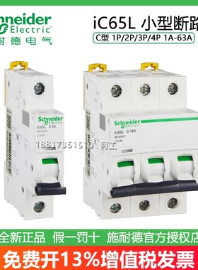 施耐德IC65L 1P/2P/3P/4P C型10A16A25A32断路器空气开关A9F38210