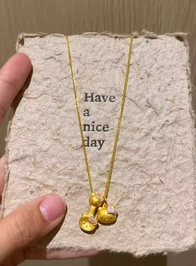 黄金包银黄金色凯蒂猫KT猫头勺子吊坠HelloKitty项链珐琅工艺可爱