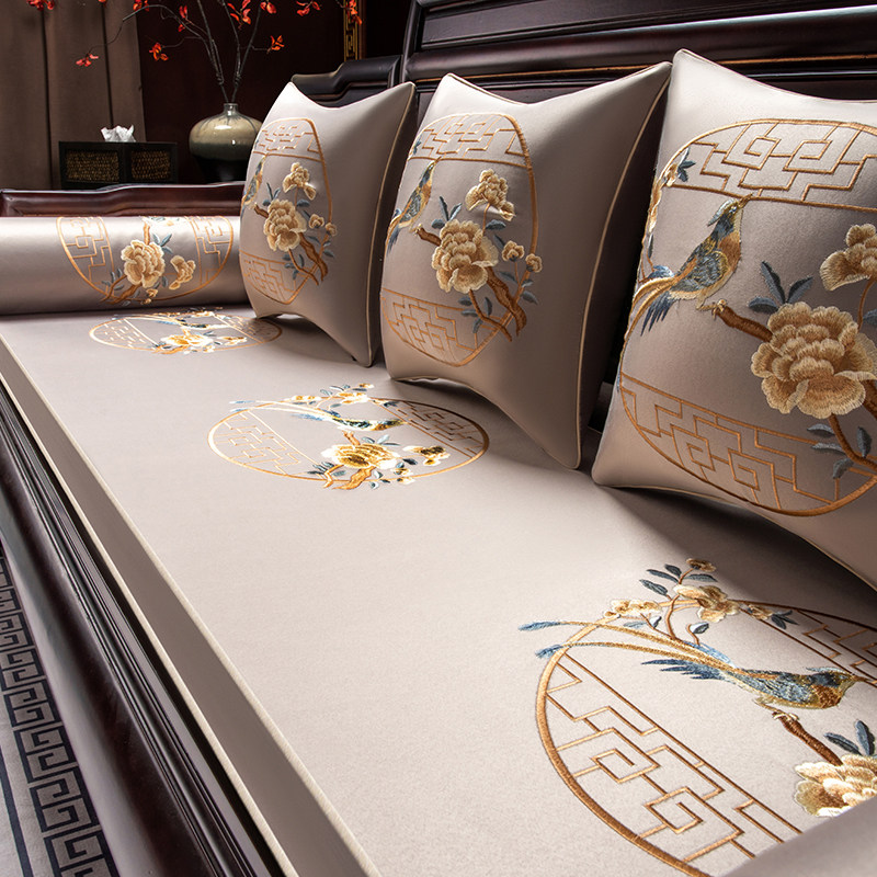 新中式红木沙发垫定制家俱罗汉床沙发坐垫实木防滑垫高端五件套,居家布艺,沙发垫,淘宝优惠券,粉丝福利购,淘宝优惠卷