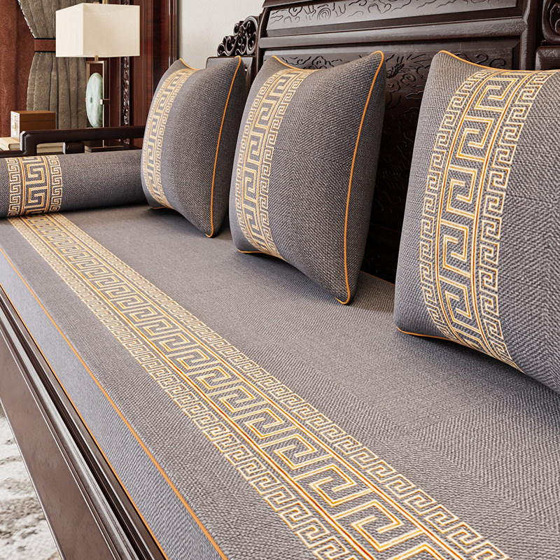 新中式红木沙发坐垫乳胶罗汉床家俱实木沙发垫子防滑海绵加硬定做