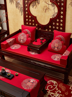 定制新中式罗汉床专用垫红木沙发垫实木沙发坐垫靠背垫子家具套罩