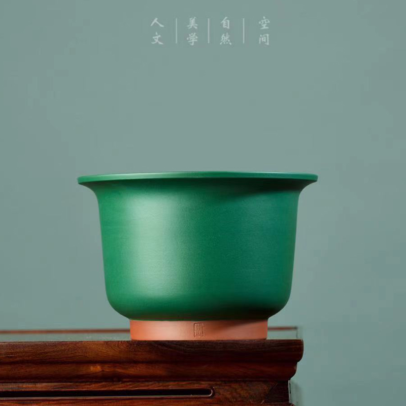原矿紫砂民国绿粉浆工艺透气服盆