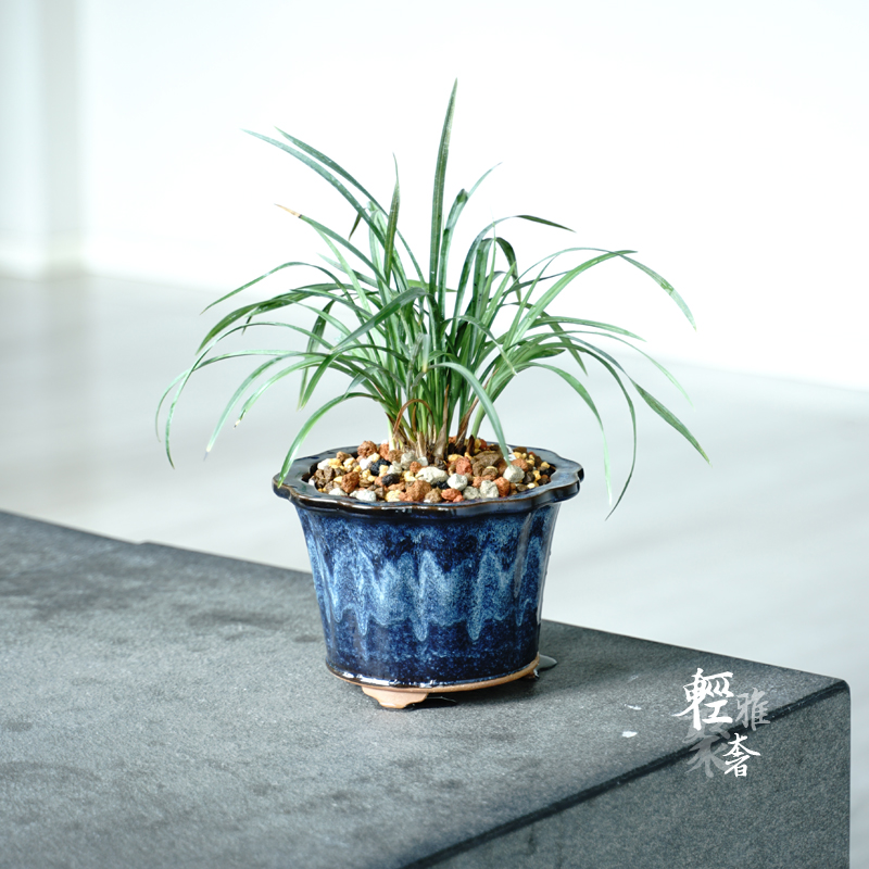 葵口三足茶沫莲瓣兰轻奢风紫砂
