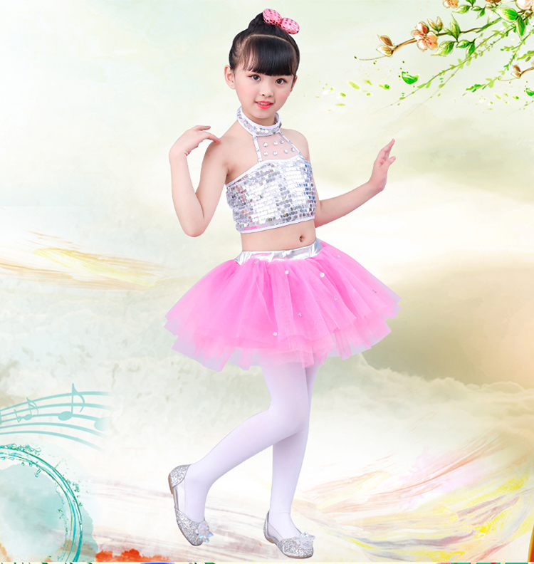六一蓬蓬裙亮片现代舞儿童演出服