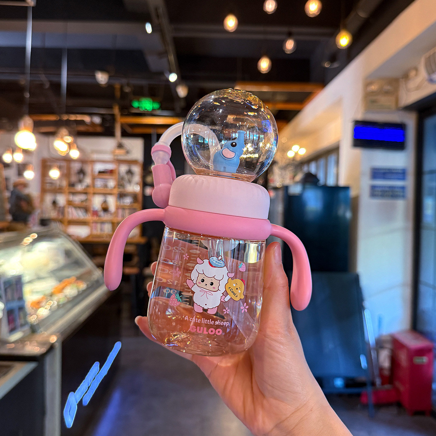 PPSU带刻度1-3岁喷泉吸管杯