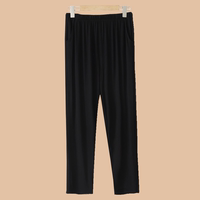 Solid color Modal 9-point home pants for chubby girls in autumn and winter, high-elasticity, slimming and comfortable pajama pants for women thumbnail 5