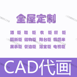 cad代画全屋定制鞋柜衣柜设计出图CAD橱柜拆单内部结构图纸效果图