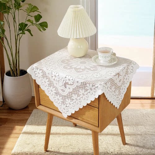 简约家用卧室床头柜盖巾蕾丝电饭煲罩打印机防尘罩装饰罩新款通用