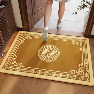 土黄色地垫入户门垫地毯门口门外进门防滑脚垫马年圈绒可裁剪垫子