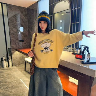 2026秋季可爱简约甜美假两件卫衣女原宿减龄小清新韩版学院风上衣