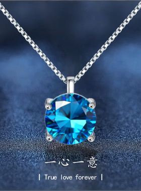 S925银天然托帕石四爪吊坠项链