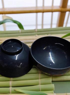 儿童食玩黑色玩具碗仿真厨房餐具过家家装饰摆件男孩女孩早教模具