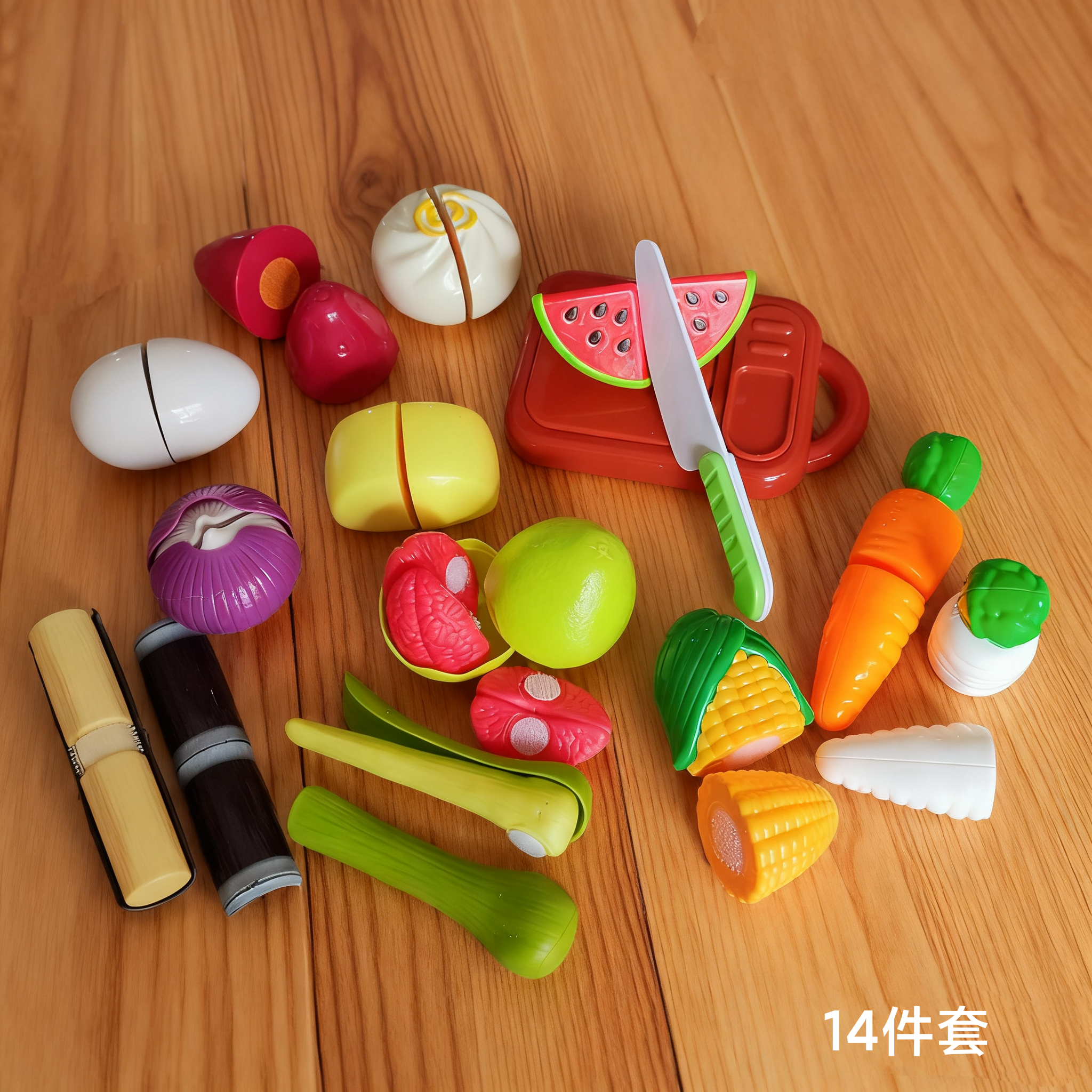 儿童切切乐仿真可切包子馒头玉米萝卜柚子甘蔗西瓜鸭蛋模型玩具