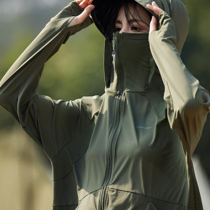 冰丝防晒衣可拆卸黑胶帽檐夏季新款防紫外线户外男女情侣防晒外套