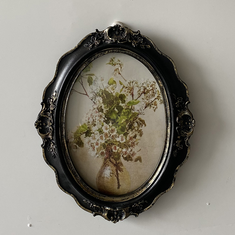 照片墙复古树脂相框法式雕花椭圆形装饰画框欧式小众艺术挂画摆件图片