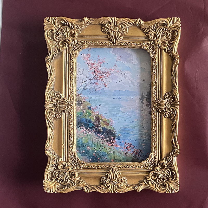 法式美式复古客厅背景墙装饰画框