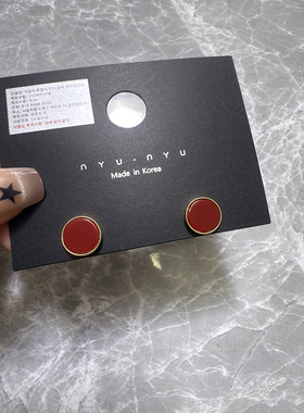 简约红色圆形耳钉2025新款爆款高级感时尚女士耳环百搭秋冬耳饰