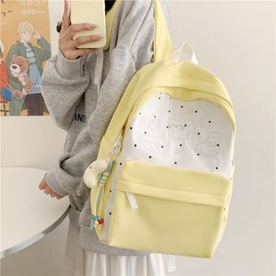 可爱大容量新款学生书包痛包波点百搭少女双肩包背包高中生书包