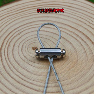 吊灯钢丝绳锁扣单孔双孔可调紧缩器阳台晾衣绳固定卡扣广告牌吊码