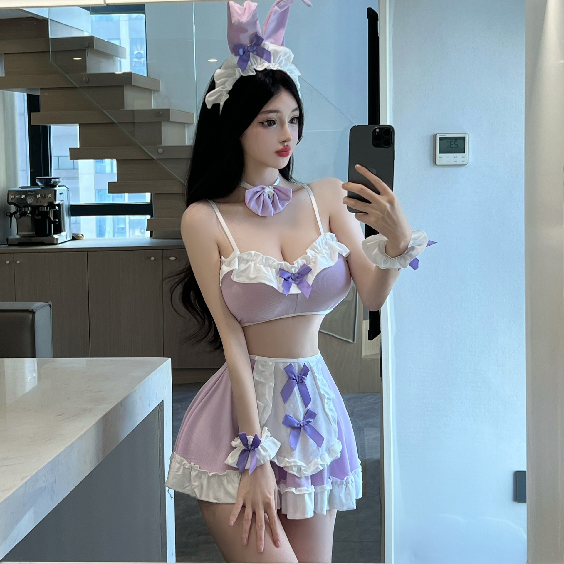 情趣新款性感透视可爱女仆女佣角色扮演吊带连衣裙2025新款洛丽塔