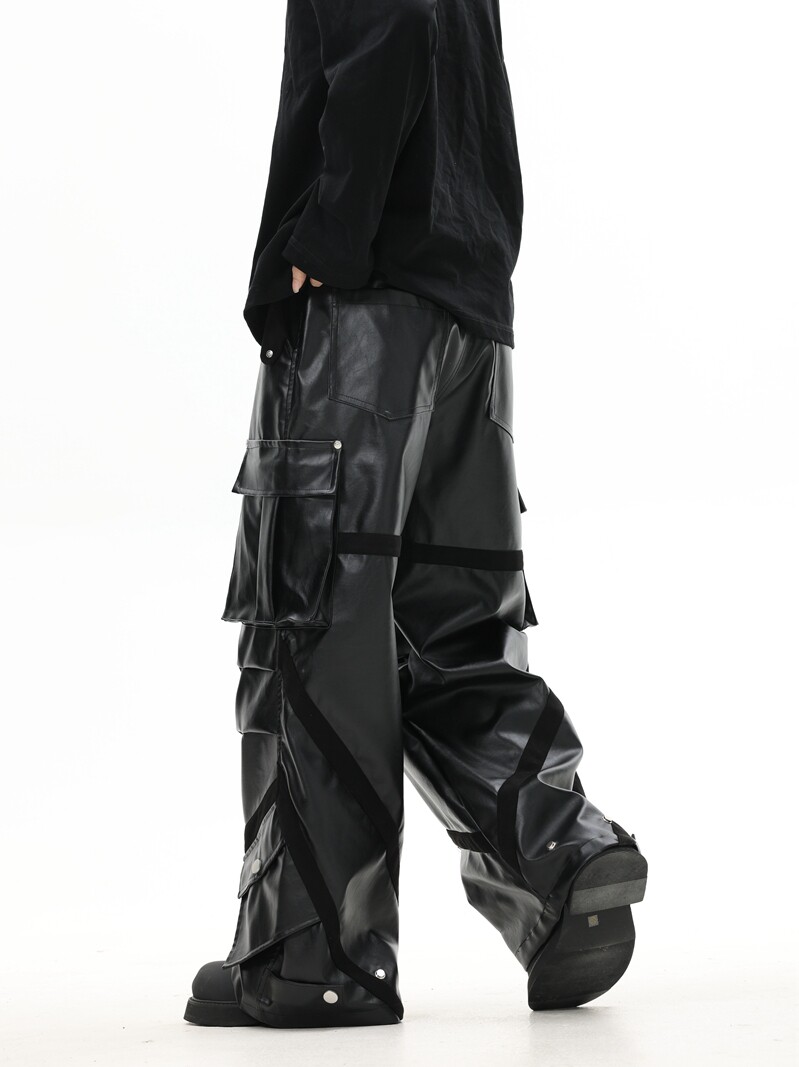 Elevate Your Style: Retro Techwear Glossy Cargo Pants - Product image 4