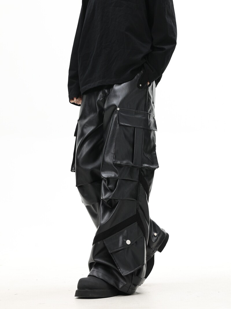 Elevate Your Style: Retro Techwear Glossy Cargo Pants - Product image 3