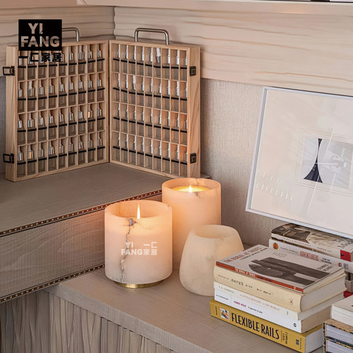 一匚现代大理石蜡烛杯装饰画