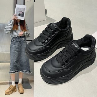 小黑鞋 通勤餐饮上班鞋 女士纯黑色久站不累脚工作鞋 厨房防水防滑鞋