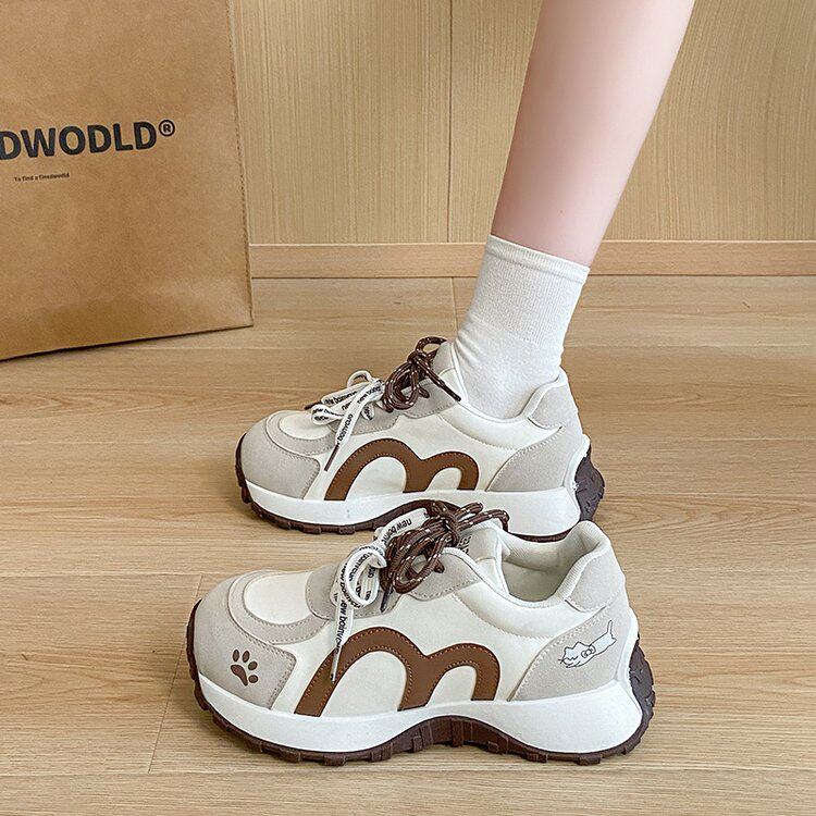 厚底复古老爹鞋女2026春季新款阿甘鞋配阔腿裤鞋子百搭运动休闲鞋