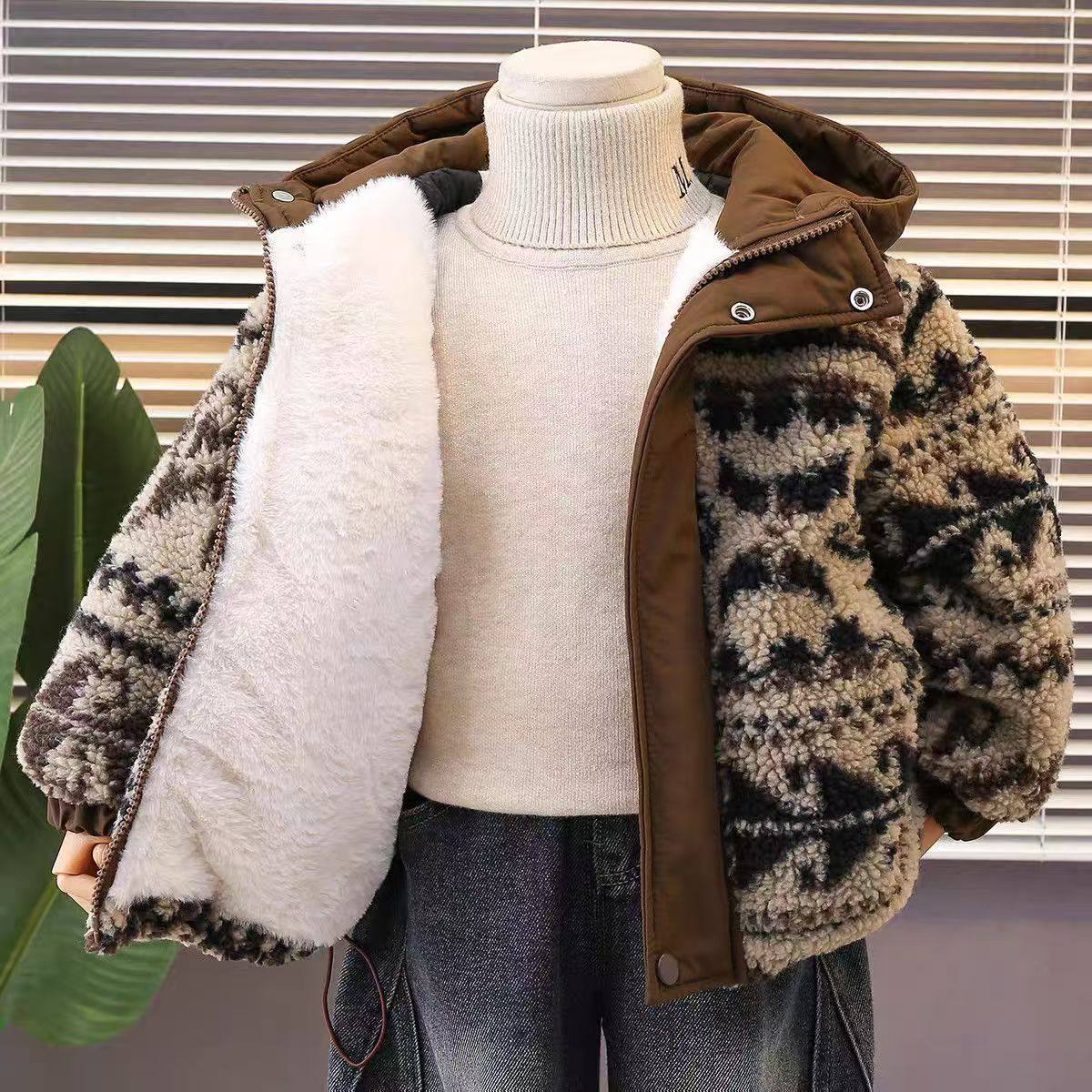 男童加绒加厚毛毛衣冬装外套新款儿童时髦耐脏上衣男宝宝冬季棉服,童装/婴儿装/亲子装,棉袄/棉服,淘宝优惠券,粉丝福利购,淘宝优惠卷