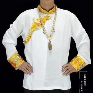 藏式T恤男款2025新款民族风藏族舞蹈练习服康巴流光霸气衬衫艺考