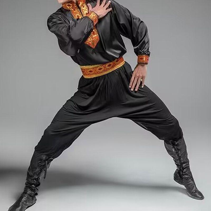 维吾尔族舞蹈演出服男装表演艺考