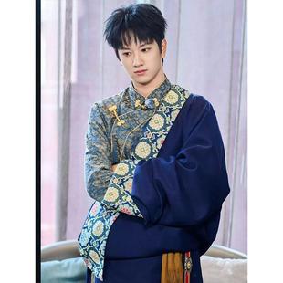 藏族服装男藏袍藏式舞蹈演出服2025年新款男士西藏民族服全套长袖