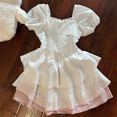 蝴蝶结绑带拼接连衣裙