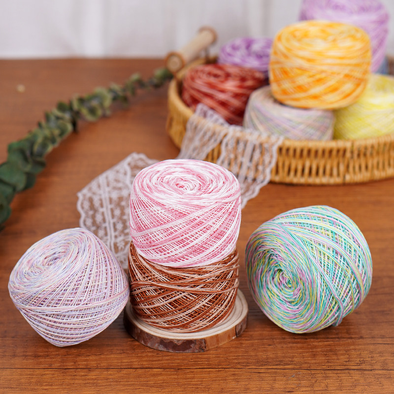 6号段染蕾丝线强捻蕾丝线DIY手工编织玩偶短袖 连衣裙 花朵 钩针