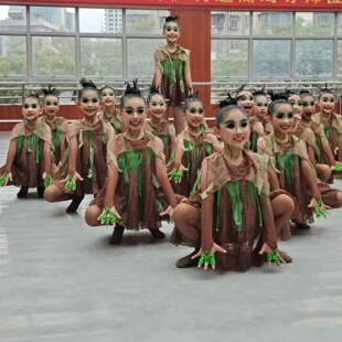 第十三届小荷风采《破土而出》儿童大地的心跳表演服装纱裙演出服