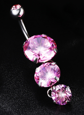 出口品质欧美钛钢吊坠防过敏闪钻肚脐环脐钉钉扣性感女神医用钢针