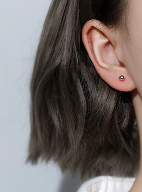925纯银耳钉女睡觉免摘养耳洞耳饰 小巧精致耳骨耳环2021年新款潮
