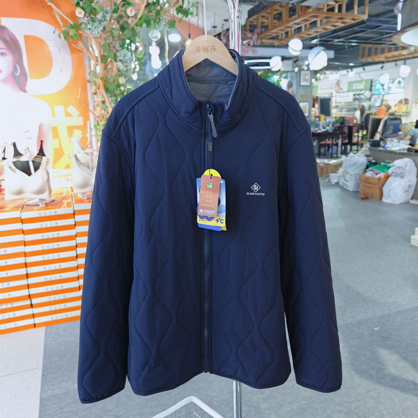 冰川时代男士冬款加厚羊毛外套立领保暖棉袄拉链外穿棉服25C2503