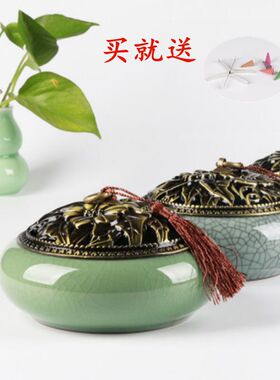 陶瓷龙泉窑大号现代古典居室香炉